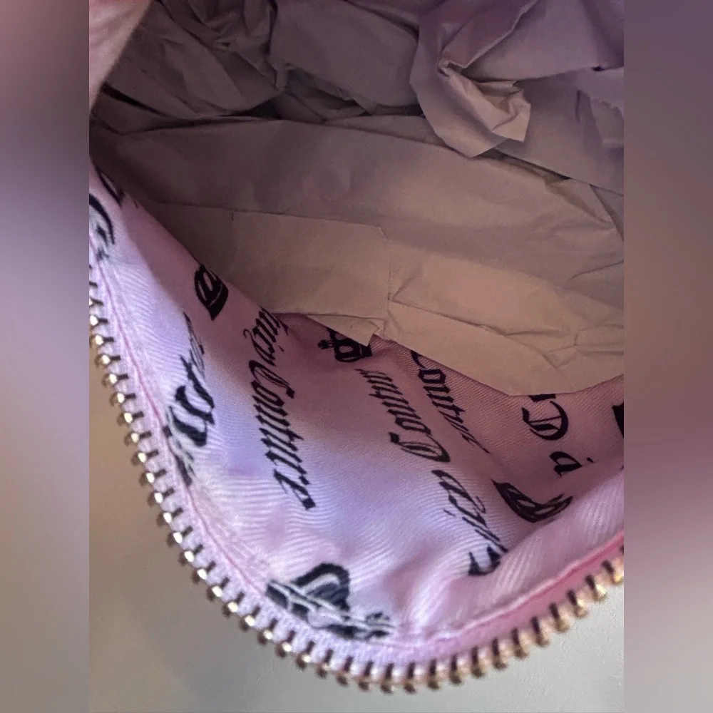 NWT JUICY Couture Pink Sequin Barrel Heart Shoulder Bag Gold look Chain Handle - Picture 12 of 14